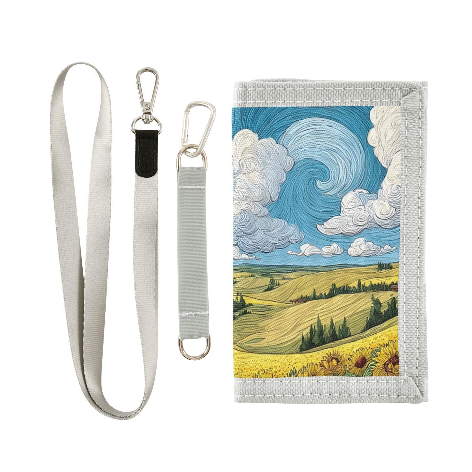 FOLIOSA Countryside Painting Kids Wallet for Boys Girls Youth, Compact Fabric 4.9×2.9 in