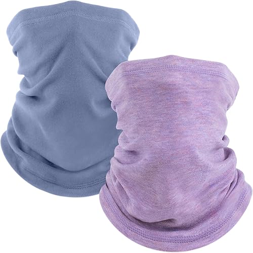 Fuinloth Paquete de 2 polainas de invierno para el cuello, bufanda calentadora de forro polar para clima frío para hombres y mujeres