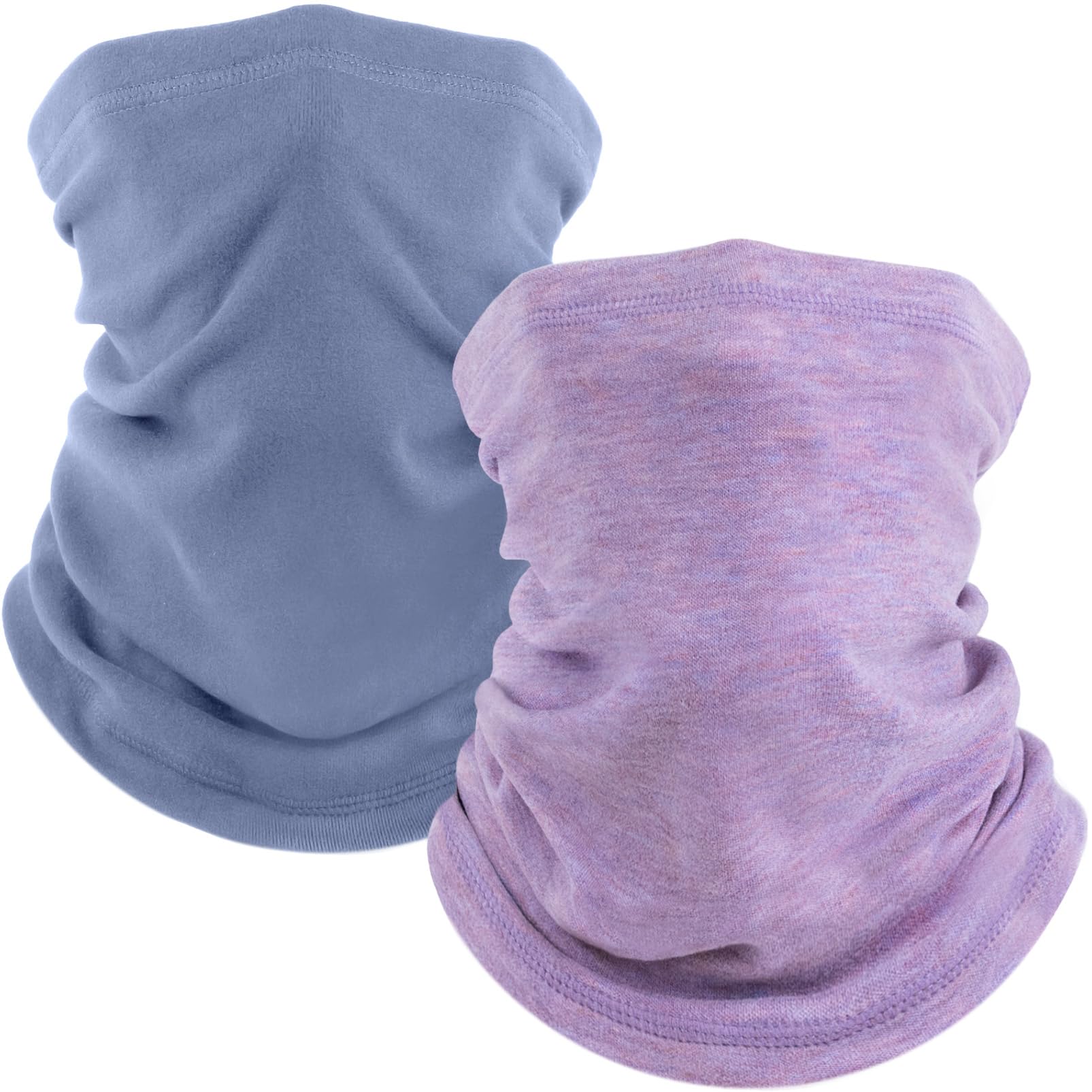 2 Pack Winter Neck Gaiter, Fleece Warmer Scarf Cold Weather Mask