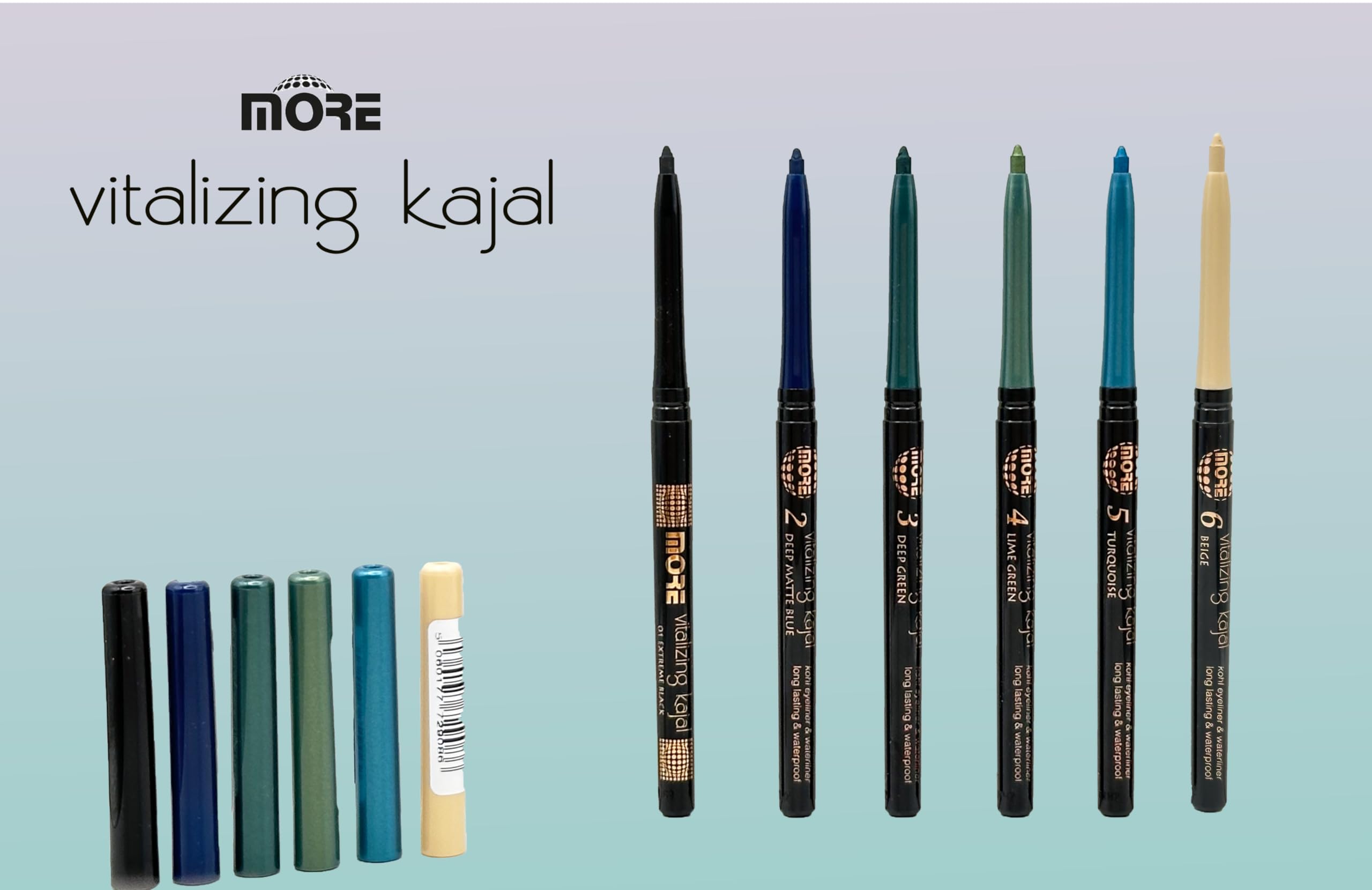 VITALIZING KAJAL EYELINER & WATERLINER INNER EYE LID LINER KOHL 05 TURQUOISE, 1 g (Pack of 1) - Image 4