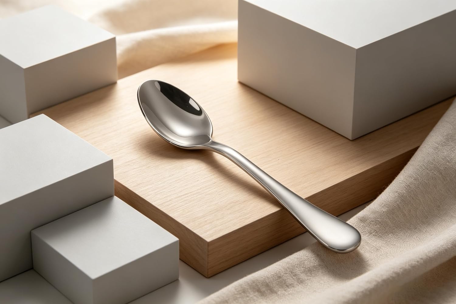 18/10 Stainless Steel Teaspoons, 6.4", Set of 4