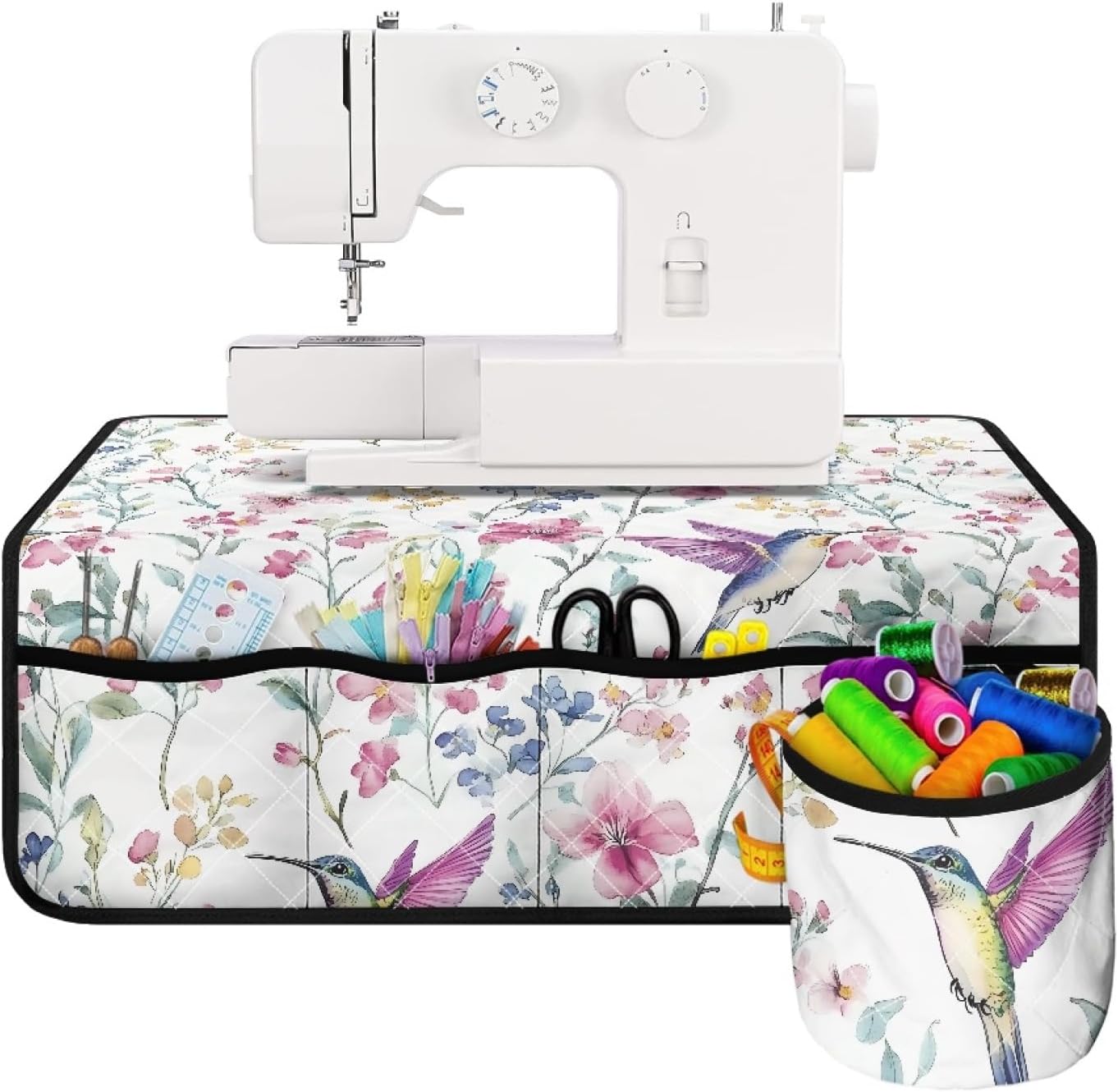 Humming Bird Sewing Machine Mat for Table Muffling Reduce Vibration Anti-Dust with Storage Water-Proof Sew Machine Pad