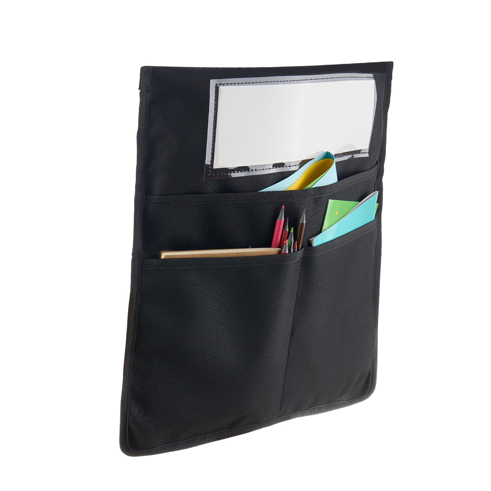 VEVOR Klassenzimmerstuhltasche, 24er-Pack, 36x38 cm, Rückenlehnentasche mit Namensschild, Stuhlrücken-Organizer für Kinder im Klassenzimmer, Kindergarten, in der Schule & zu Hause, Schwarz