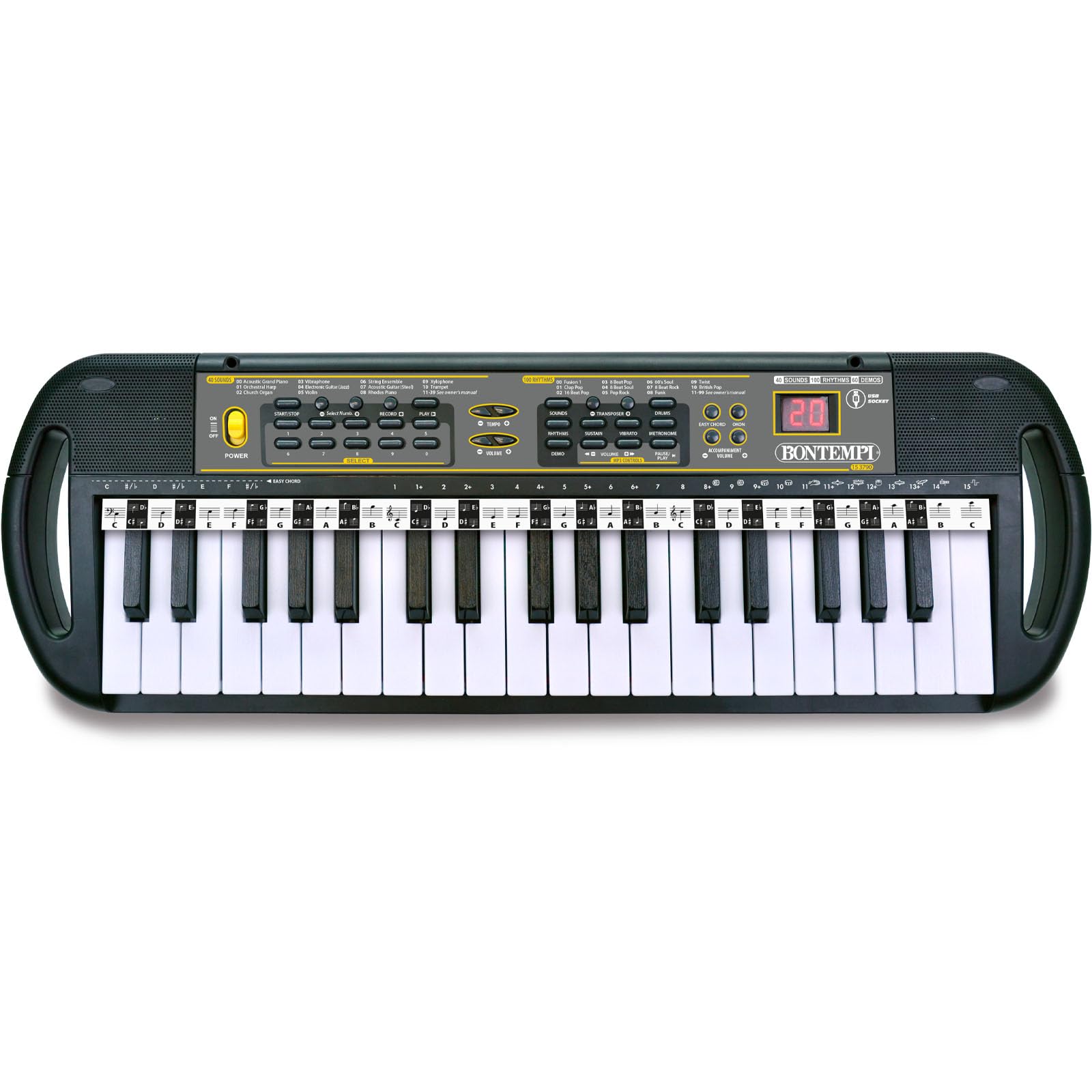 Bontempi - ProKey - Tastiera a 37 Tasti, 640x170x240 mm