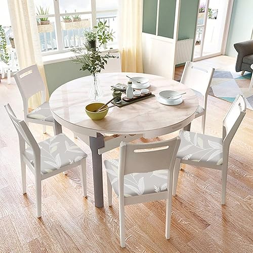 Miniatura 2 de Juego de 6 fundas de asiento para silla, elásticas, estampadas, para comedor, cuadradas, extraíbles y lavables, fundas de cojín para cocina, oficina