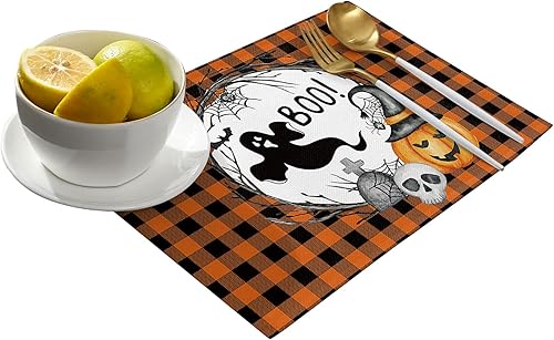 Vista 303 de Juego de 6 manteles individuales rojos para el día de San Valentín, diseño de corazón de San Valentín, resistentes al calor, lavables, manteles