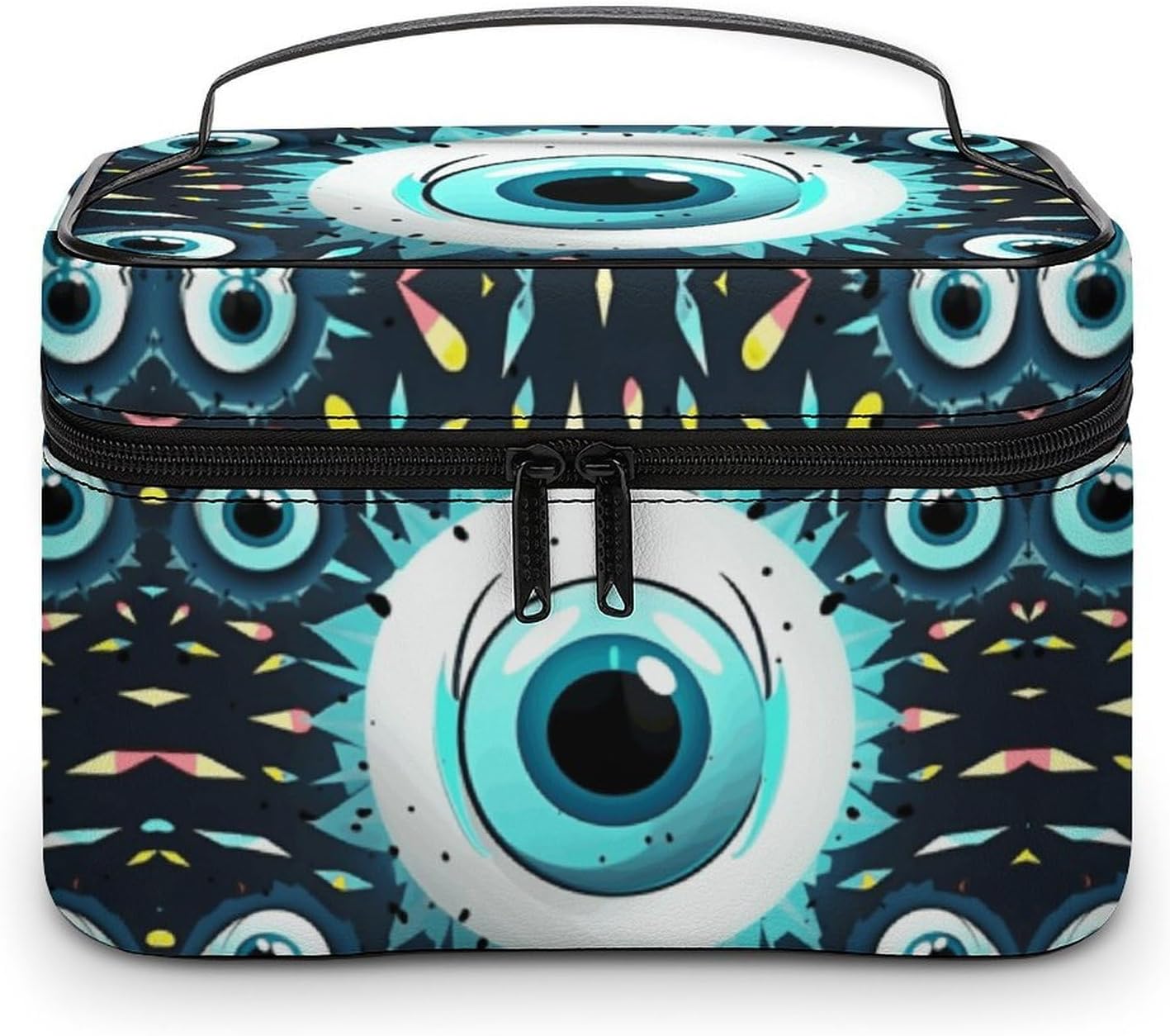 Travel Makeup Bag Portable Large Cosmetic Bag with Handle And Compartment