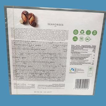 Original Belgian Chocolate Seashells with Smooth Hazelnut Praline Filling – Luxurious Artisan Chocolates Crafted for Sharing, Gifting, and Indulgent Dessert Moments (Seahorses The Original (168g))