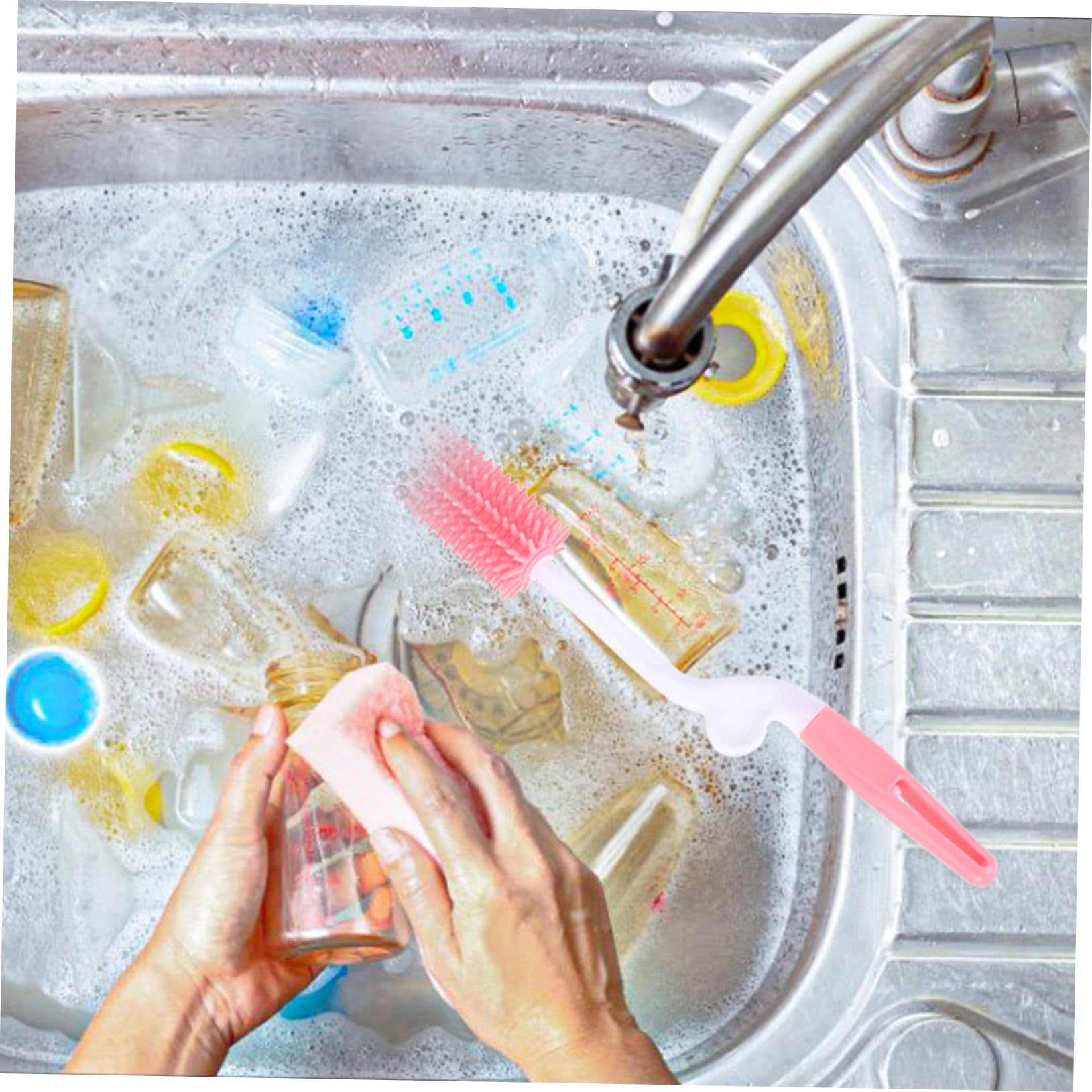 Healeved Bottle Brush Removable Head Green Multifunctional Cleaning Brush for Baby Bottles and Cups