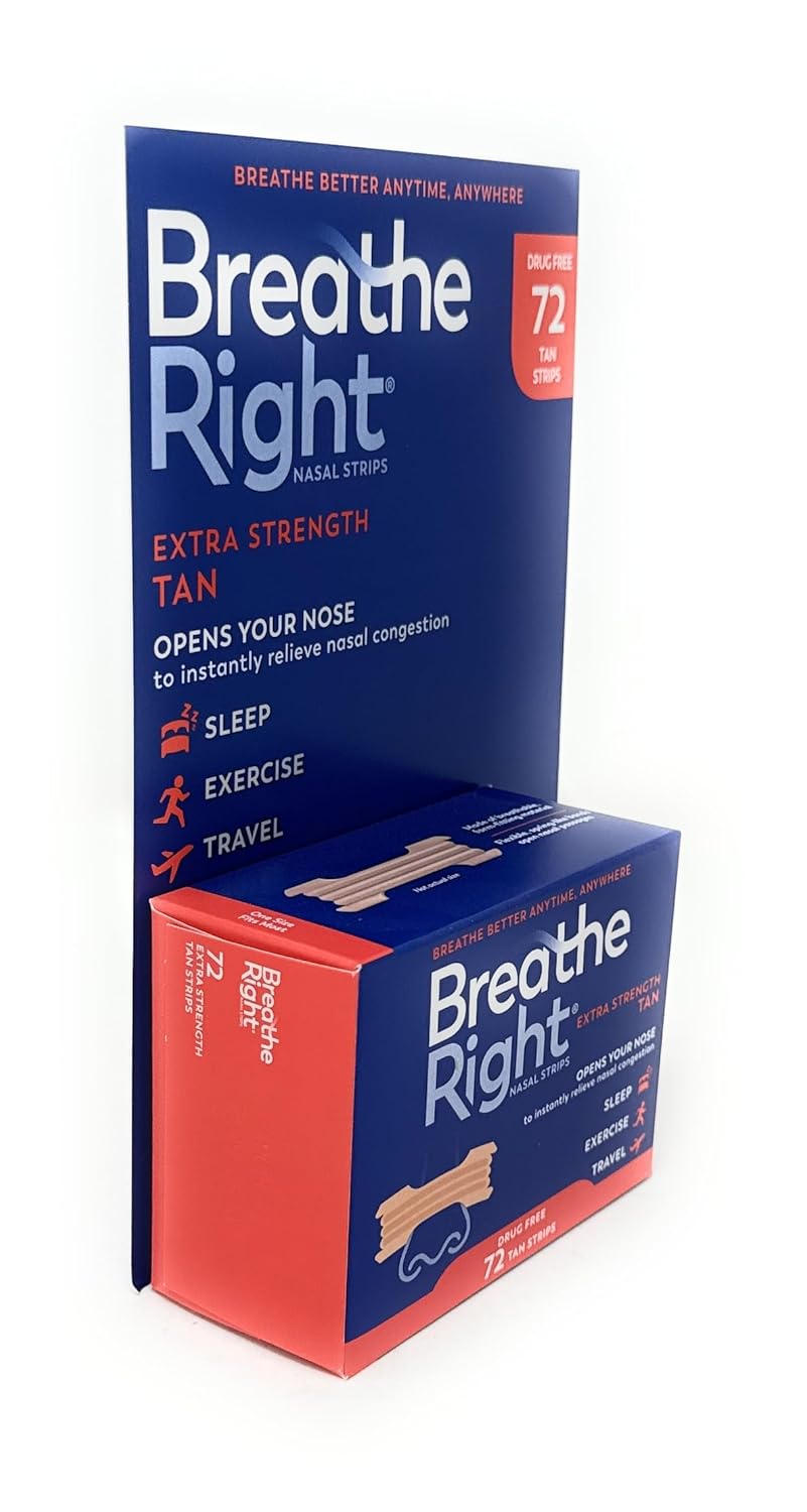 Breathe Right Extra Strength Nasal Strips, 72 Strips