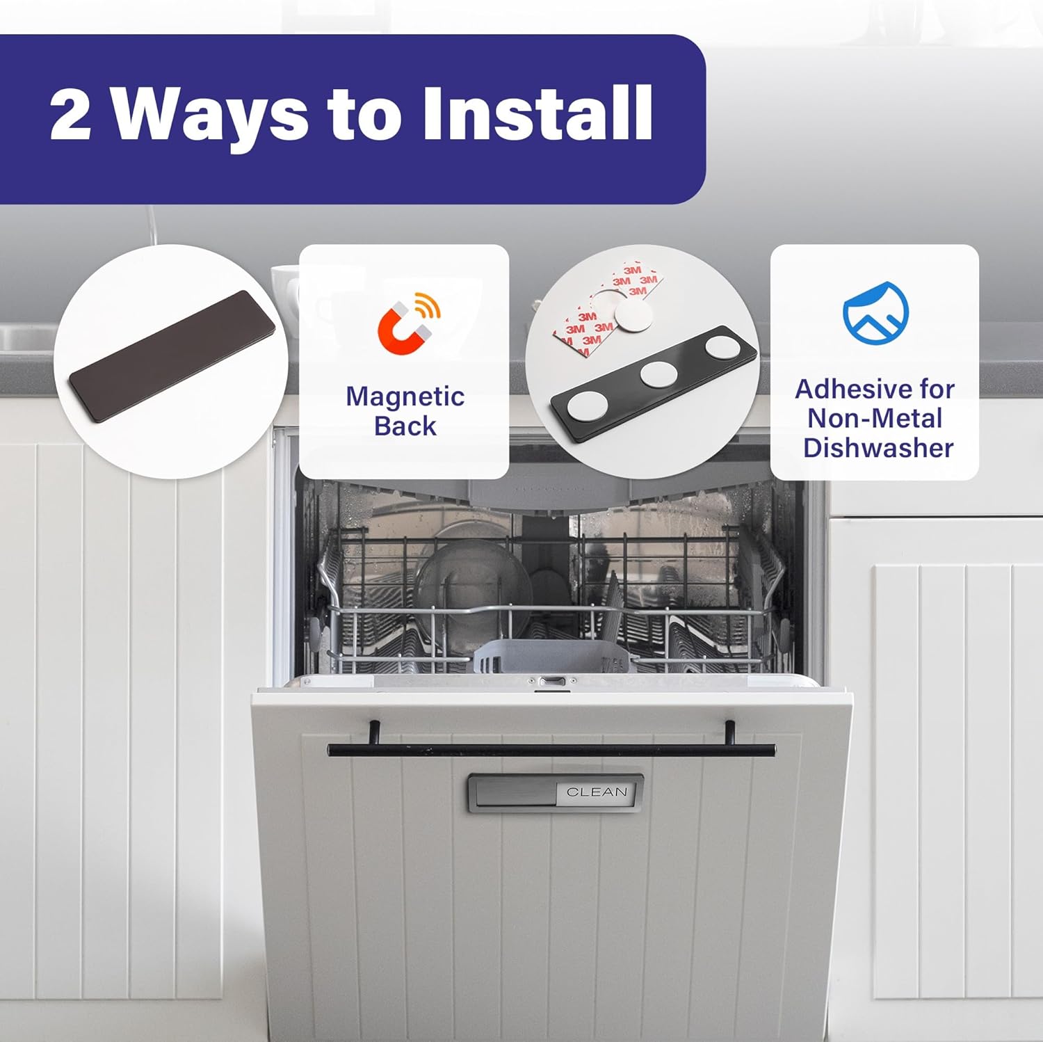Dishwasher Magnet Clean Dirty Sign - Stainless Steel Dishwasher Magnetic Sign - Clean & Dirty Dishwasher Slider Easy to Indicator - Kitchen Gadgets - Image 5