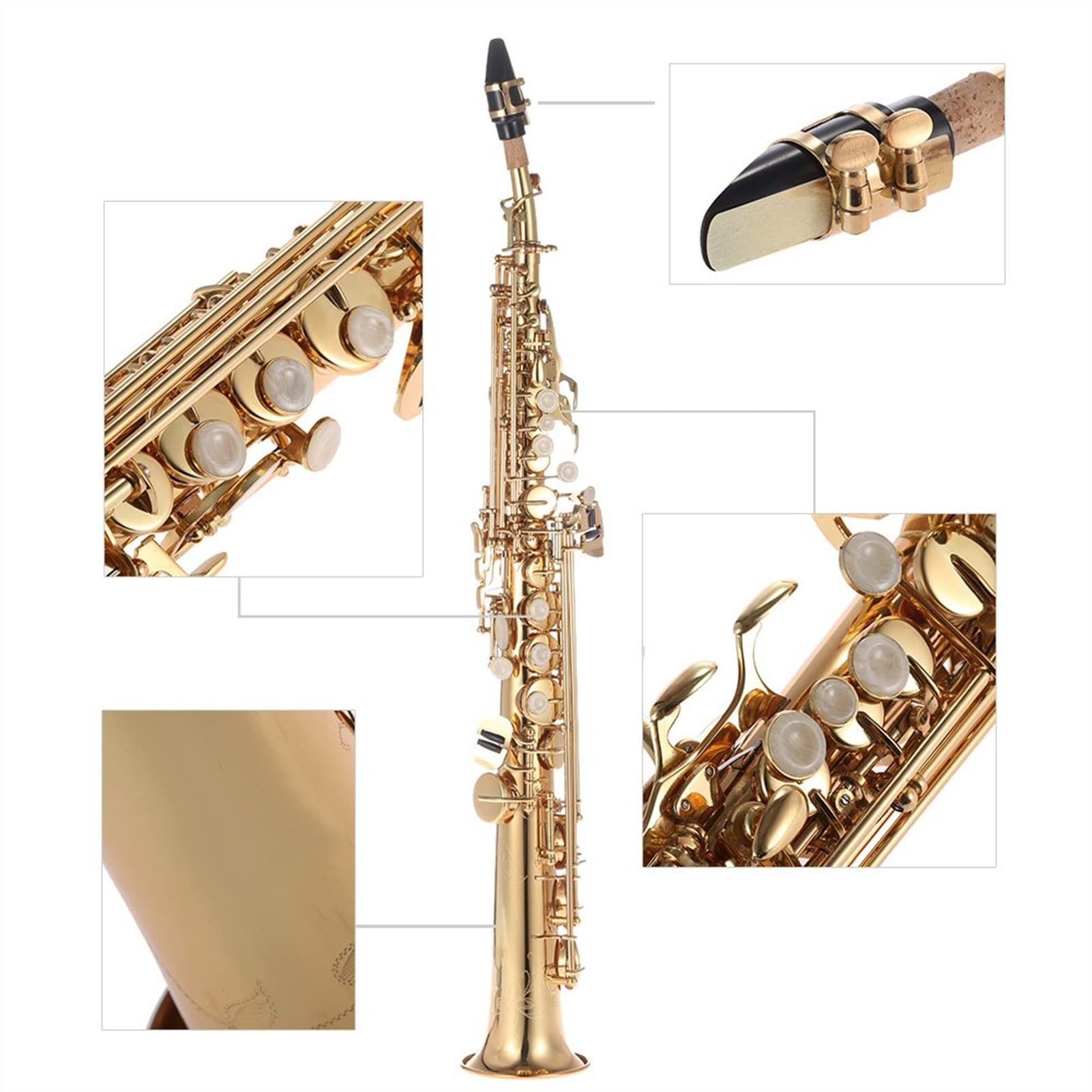 Amazon.co.jp: Saxophone 真鍮ストレートソプラノサックス