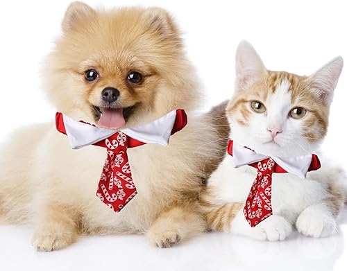 Miniatura 8 de ABLAZEZAI Collar de Navidad para mascotas, corbatas de Navidad para gatos para fiestas de vacaciones, accesorios para el cuello del perro, corbatas