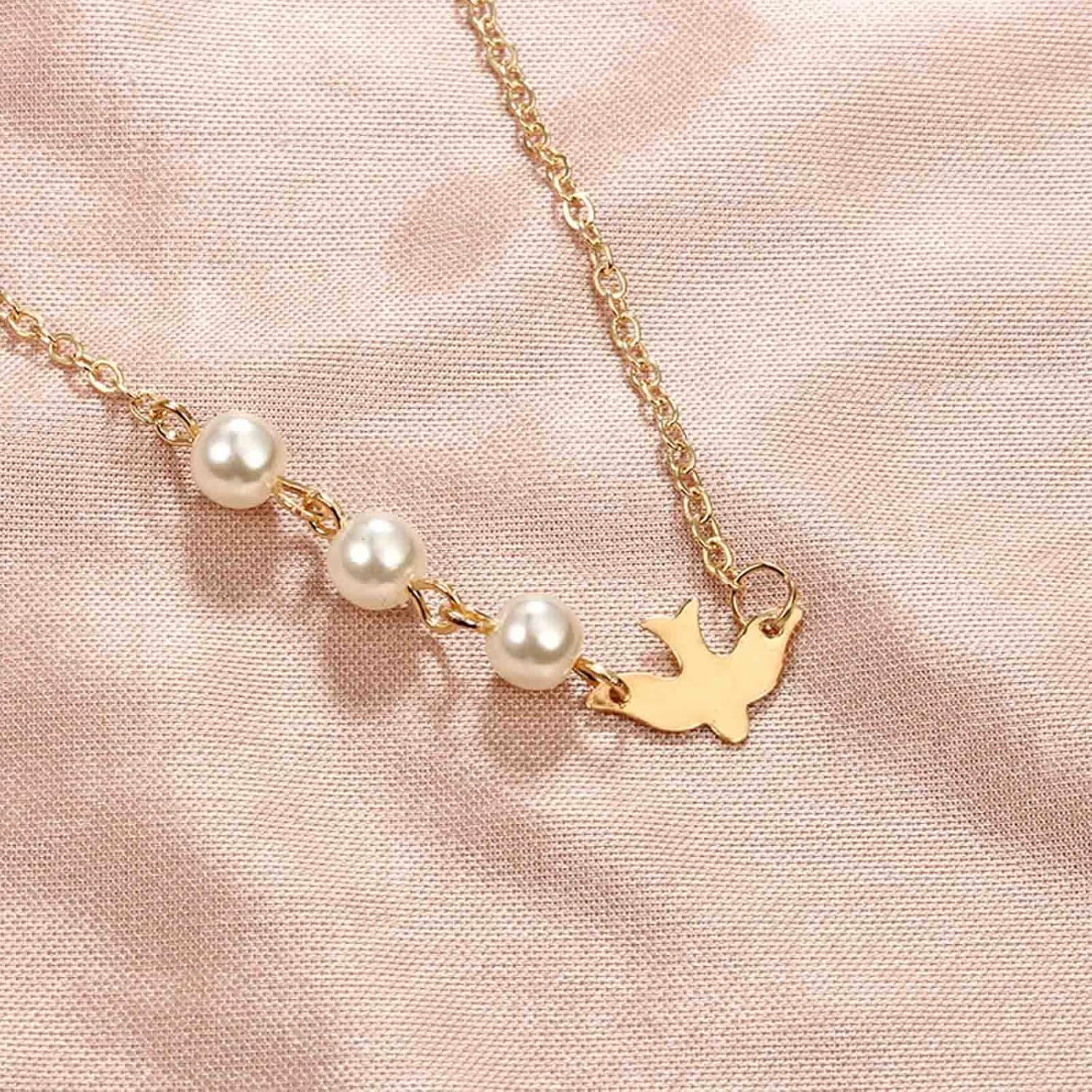 YienDoo Gold Peace Dove Necklace Choker Chain Pearl Pendant Bird Necklace Pacifist Charm Women's Jewelry Gift - Image 6