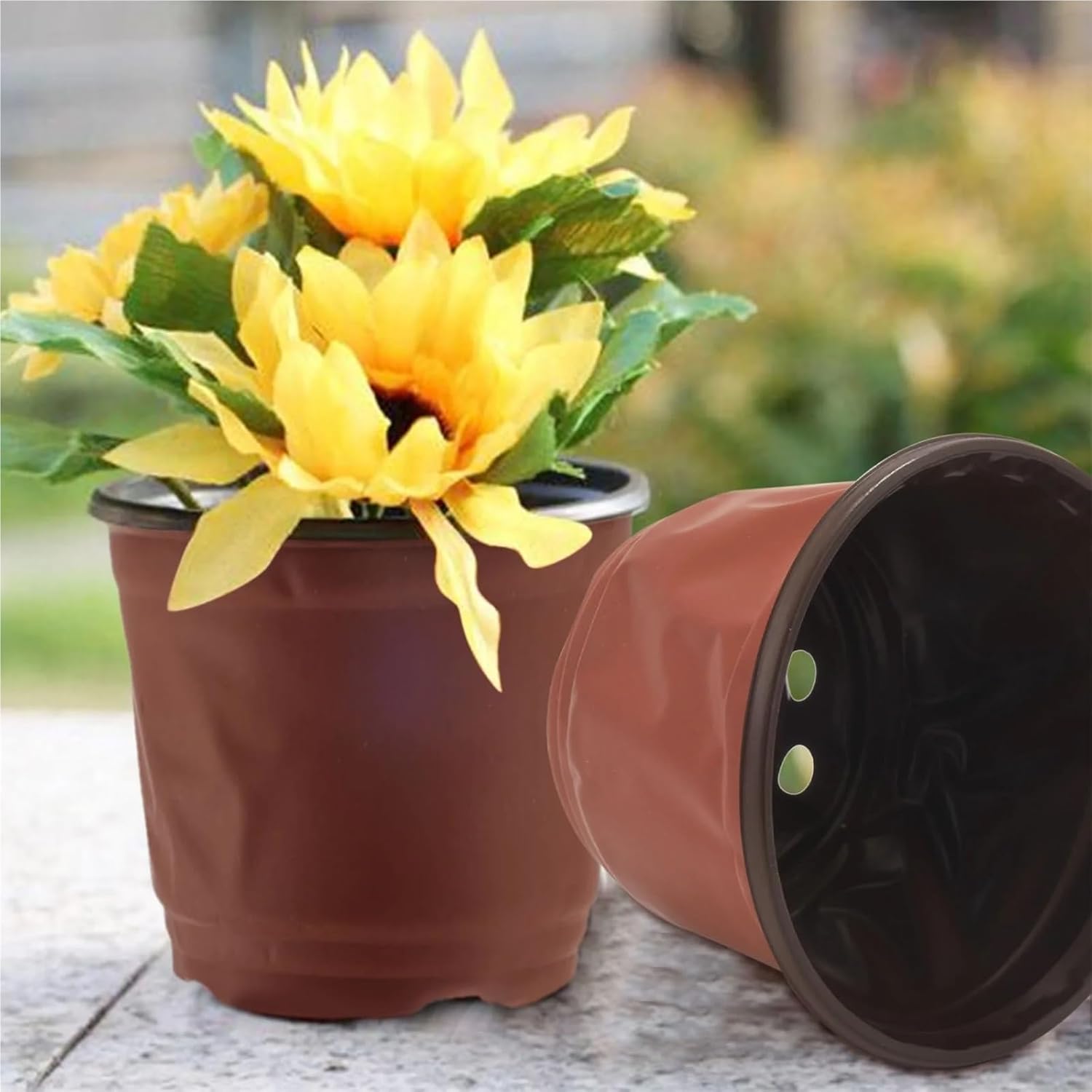 Nursery Pots 150Pcs 4.72 Inch Plastic Flower Seedlings Nursery Supplies Planter Pot/Pots Containers Seed Starting Pots Planting for Transplanting