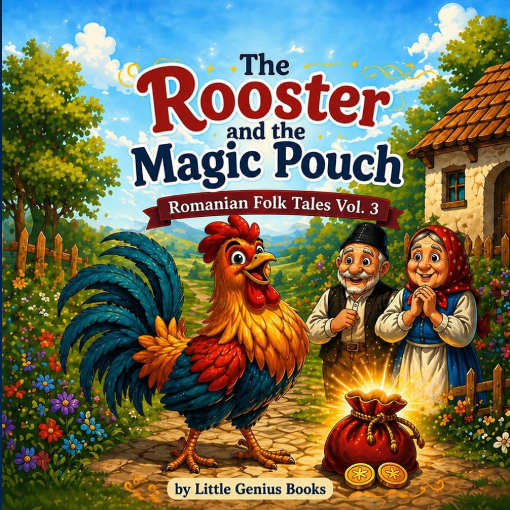 Bedtime Story for Kids Ages 3–7 The Rooster and the Magic Pouch: Romanian Folk Tales Vol. 3 (Romanian Folk Tales for Kids)