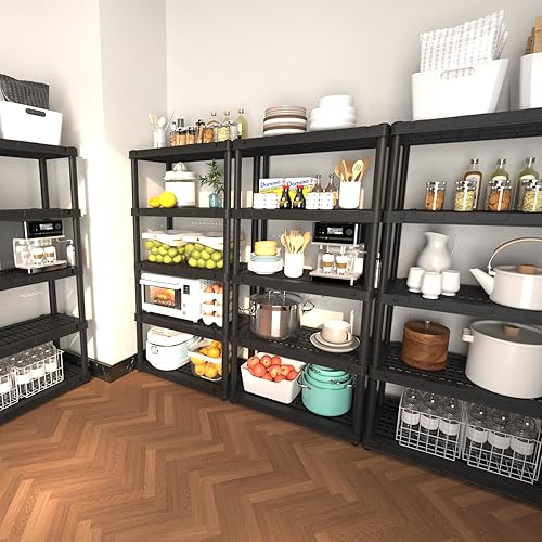 Miniatura 2 de Estante de almacenamiento de plástico, estantería resistente de 45, estantes de plástico, estantes de almacenamiento de garaje para garaje, cocina,