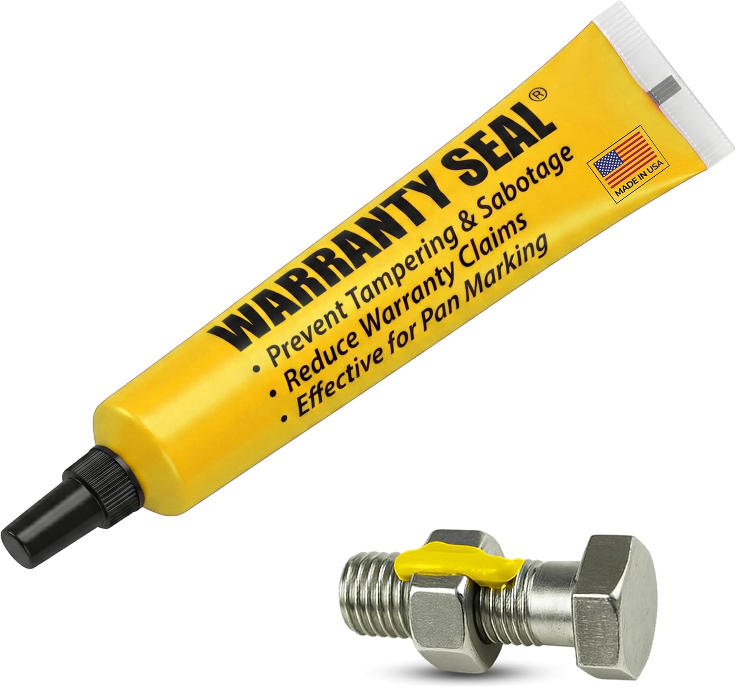 Yellow Torque Seal - Tamper Proof Cross Check Repair & Maintenance Warranty Torque Marker - 1.8 Oz Squeeze Tube Indicator for Bolts & Fasteners - Made in USA