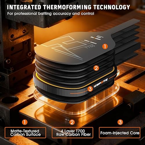 Miniatura 2 de Paletas de pickleball de fibra de carbono premium, raqueta profesional y ligera de pickleball  Potencia inigualable y punto dulce más grande