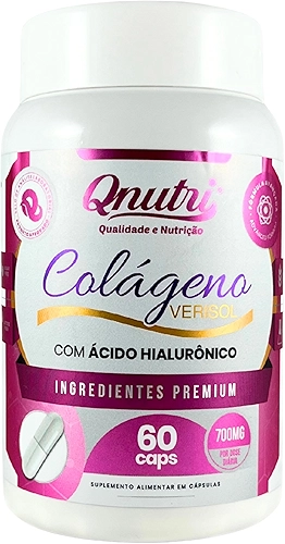 Colágeno Verisol 60 Cápsulas Acido Hialurônico Biotina Zinco Vitaminas Minerais Suplemento Qnutri