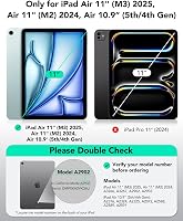 ESR Mágneses Tok iPad Air 11 M3/M2/6/5/4 Generációhoz - Ceruzatartóval, Levehető Fedéllel, 360° Állvánnyal, Szürke 2