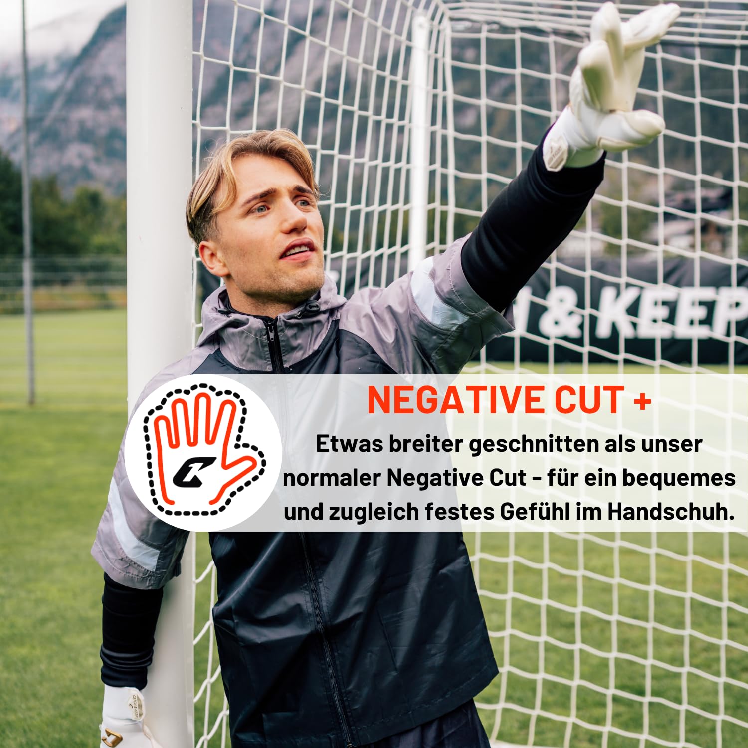 CATCH&KEEP Invictus Torwarthandschuhe | Profi Fußballhandschuhe für Erwachsene (Größe 7-11) | 4mm Viper Grip für Halt bei Regen & Nässe | Negativschnitt, elastische Bandage