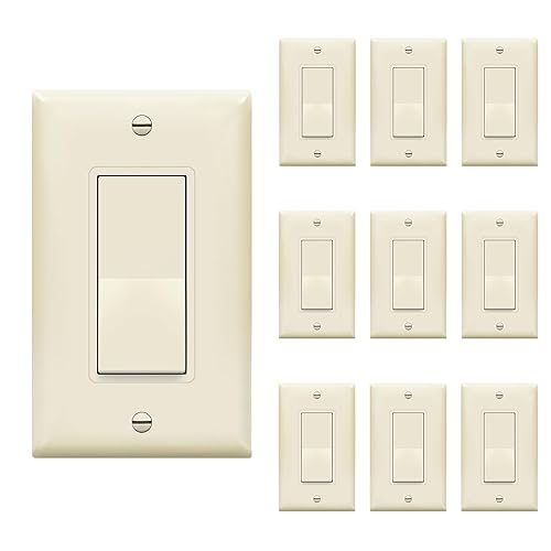 Miniatura 8 de Enerlites - Interruptor de pared estilo antiguo de 3 vías 3 terminales grado residencial 15 A 120 V-277 V tornillo de puesta a tierra inserción