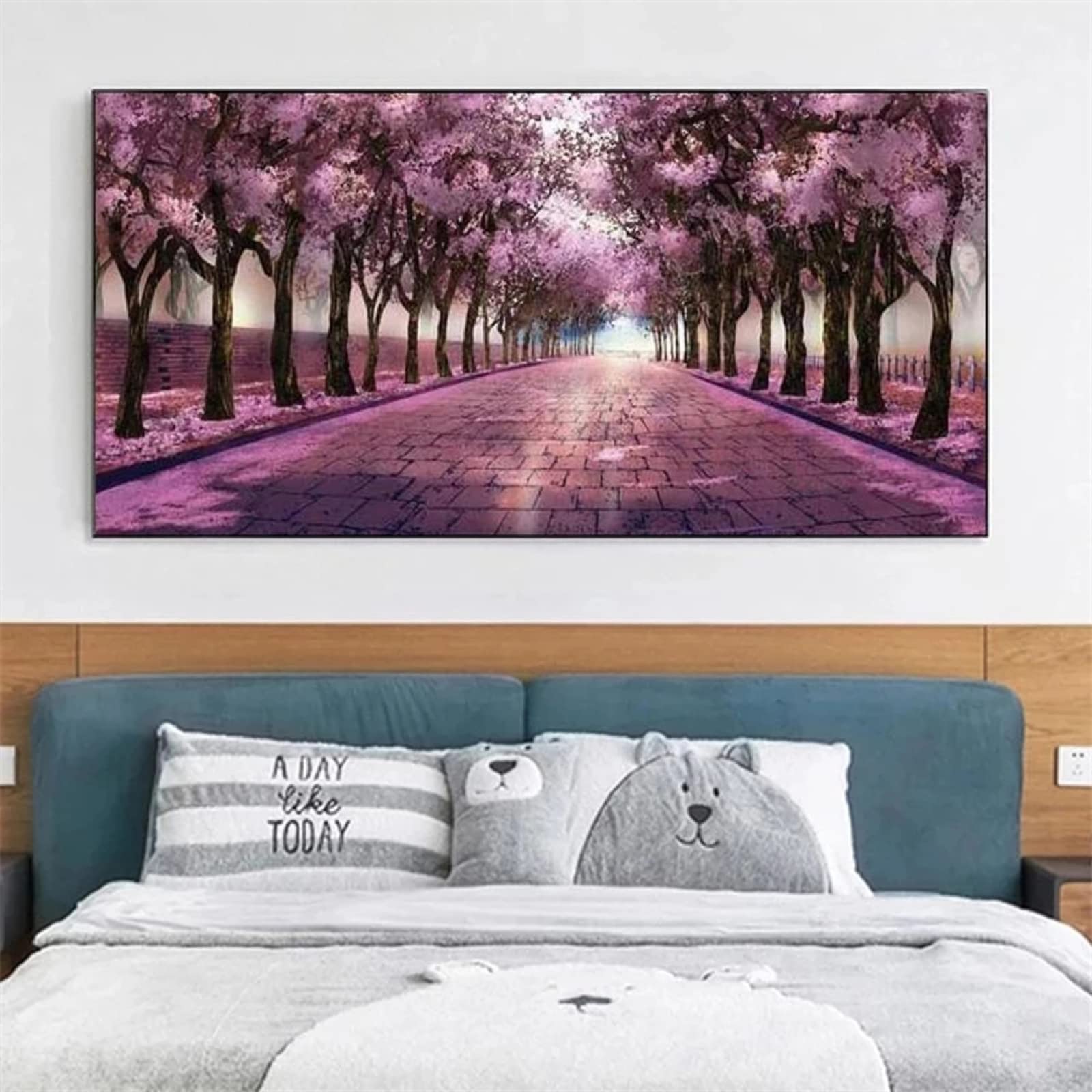 Diamond Painting Kit 5D, Drzewo Sakura DIY Diamond Painting Kompletny Zestaw Wiertarki, 70x200cm Duże Rhinestone Haft Krzyż Diamentowy Zestaw Puzzle, Dzieci Dorosły Mozaika Rzemiosła Arts, Home Decor A516