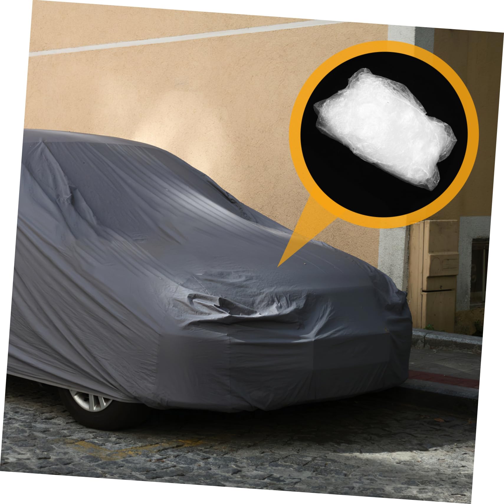 SOLUSTRE Car Safety Cover Easy-on Rainproof Auto Cover Pe Film Car Shield Universal 660x380cm — view 8