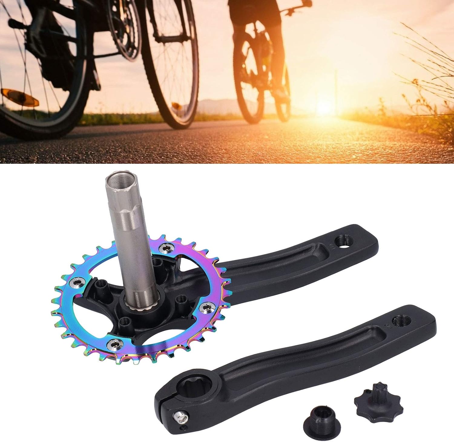 ZK 22ボトムブラケット付きマウンテンクランクセット、32Tシングルスピードクランクアーム、アルミニウム合金クランクセット、BMX