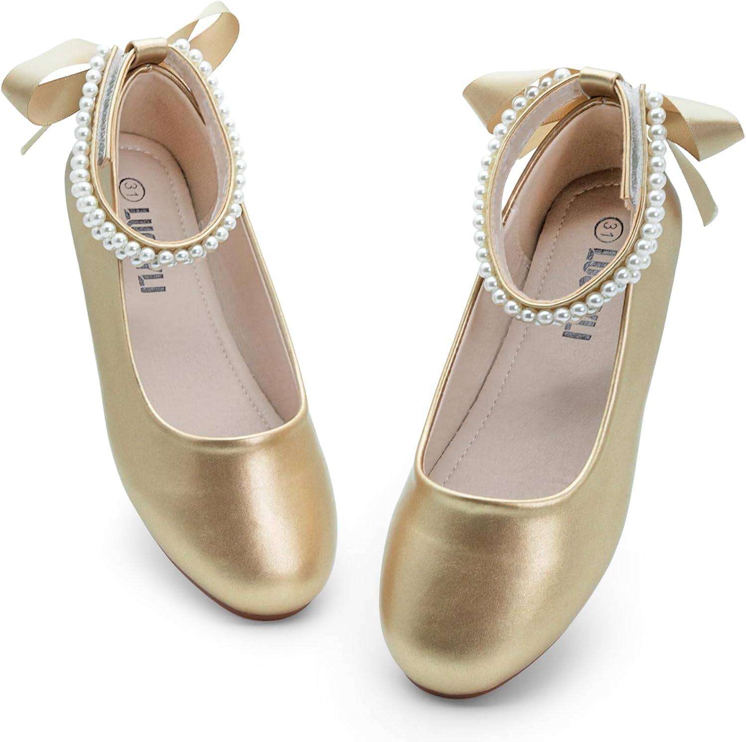 LUCKYLI Toddler Flower Girl Dress Shoes Mary Jane Flats