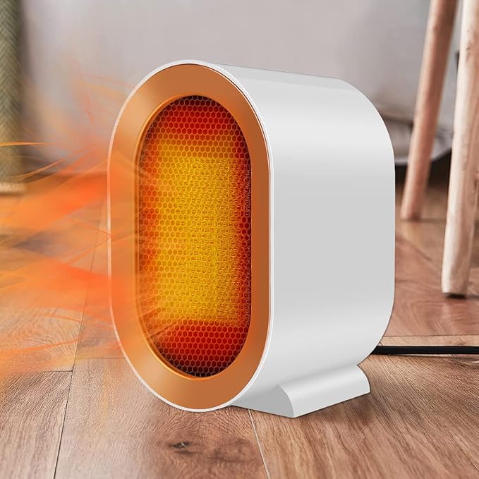 800W/1200W Mini Electric Fan Heater, Plug in Heaters for Home Room