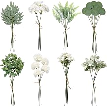 Betylifoy Pack of 65 Artificial Branches Artificial Flowers Eucalyptus Decoration Artificial Flowers Artificial Plants Green Leaves Hydrangea Flowers for Wedding DIY Bouquet Table Centrepiece Flower Arrangement