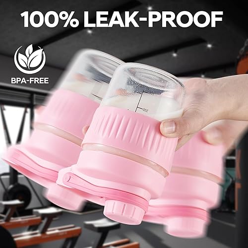 Miniatura 5 de Botella pequeña agitadora de vidrio de 12 onzas, paquete de 2 unidades de vidrio de borosilicato proteína en polvo para entrenamiento de gimnasio,