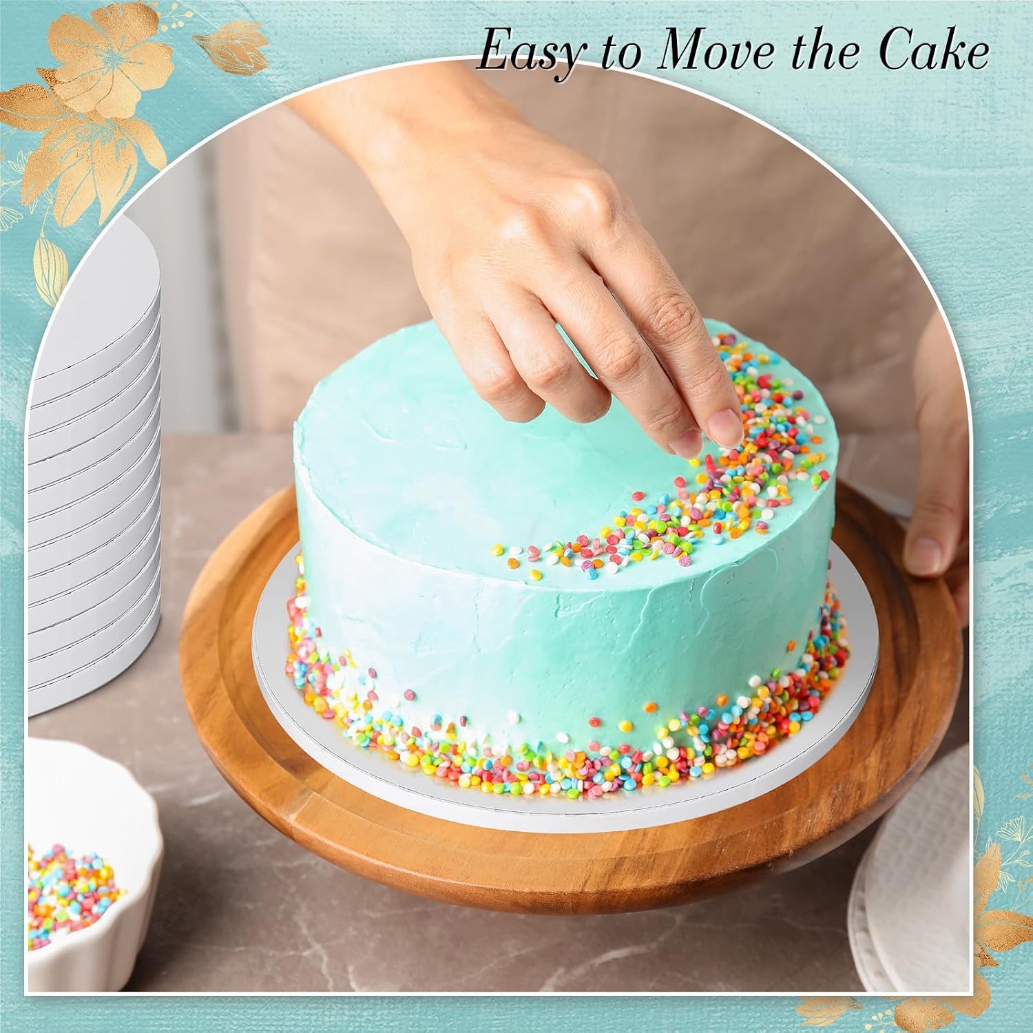 Layhit 36 Pack 12 Inch Cake Boards 1/2" Thick Round Cake Drum Sturdy Corrugated Cardboard Base Decorating Supplies for Wedding Birthday Party Heavy or Multi Layer, White