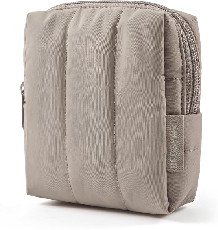 Necessaire de maquiagem compacta BAGSMART com bolso interno, 03-Greige