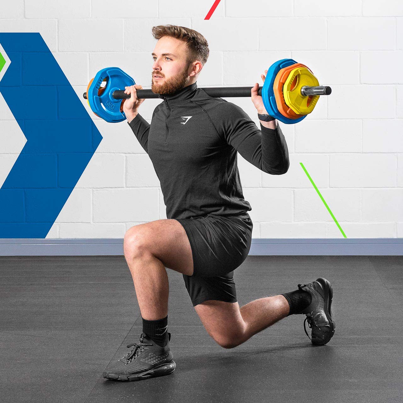 METIS Juego de Musculación – Barra de Musculación 20KG con Discos de Pesas 1x2.5kg, 2x2.5kg, 2x1.25kg y Azanaderas Perfecto para Musculacion/Entrenamiento en Casa
