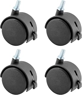 4 Pcs 1.5 Inch Swivel Caster Wheels with Locking Brake,Replacement Caster Wheels for Seats Shelves Shopping Baskets Cribs Appliances Equipment Industrial Equipment(Black)