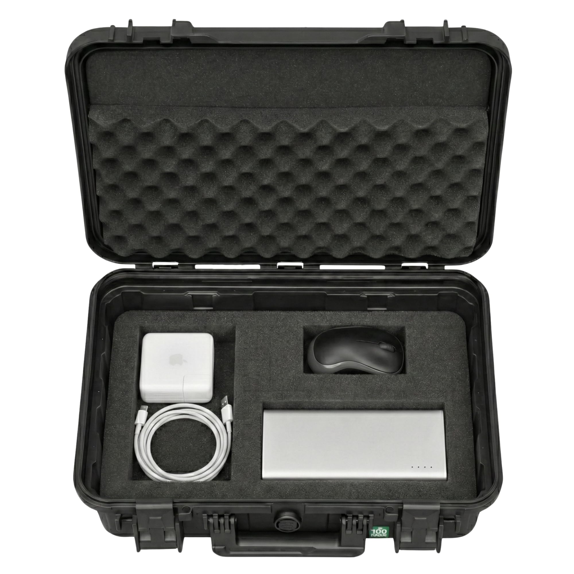 Valigetta TOMcase per notebook/laptop e accessori – valigetta rigida ECO impermeabile con tasca portadocumenti e schiuma espansa a griglia/a cubetti per 11-15 pollici da esterno – Prodotto in EU