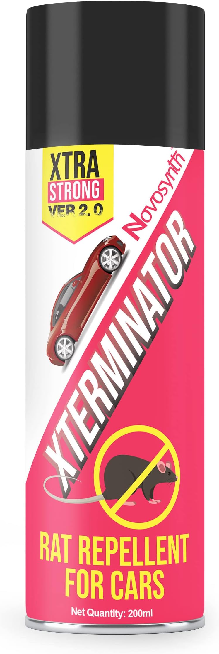 Novosynth Xterminator Xtra Strong Version 2.0 (200ml) Thermal Protection Coating Spray | Protect Engine & Wires In Car Bike | Camphor Fragrance | Non Toxic, No Kill Only Repels Upto 60 Days Protection