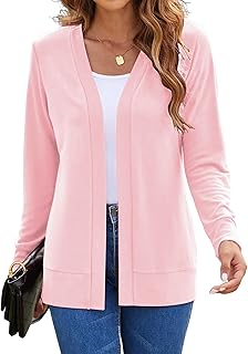 Womens Casual Lightweight Long Sleeve Cardigan Flowy Soft Open Front Kni...