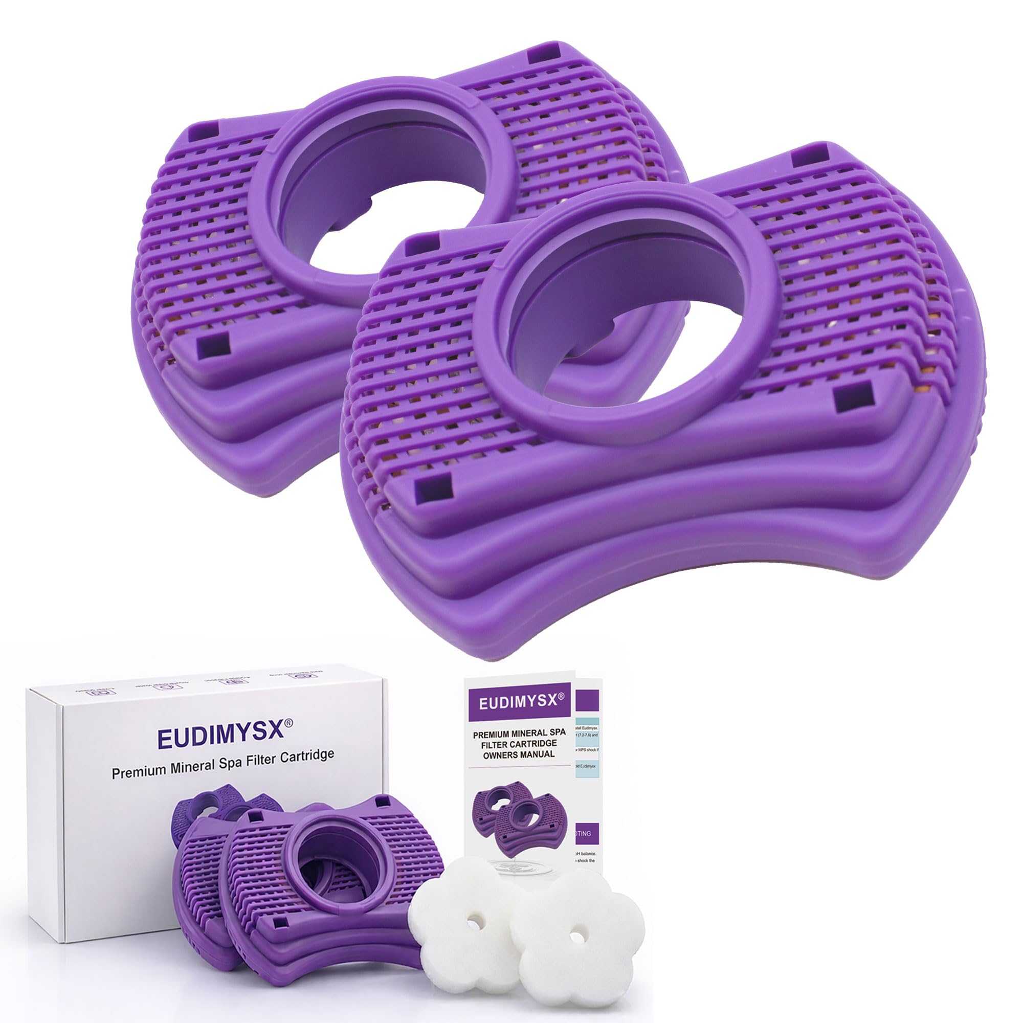 Lot de 2 cartouches minérales de rechange compatibles avec système Vision Spas Dimension One (partie 01512-261), 2 paquets de 1 an d'approvisionnement, filtration minérale en 4 étapes