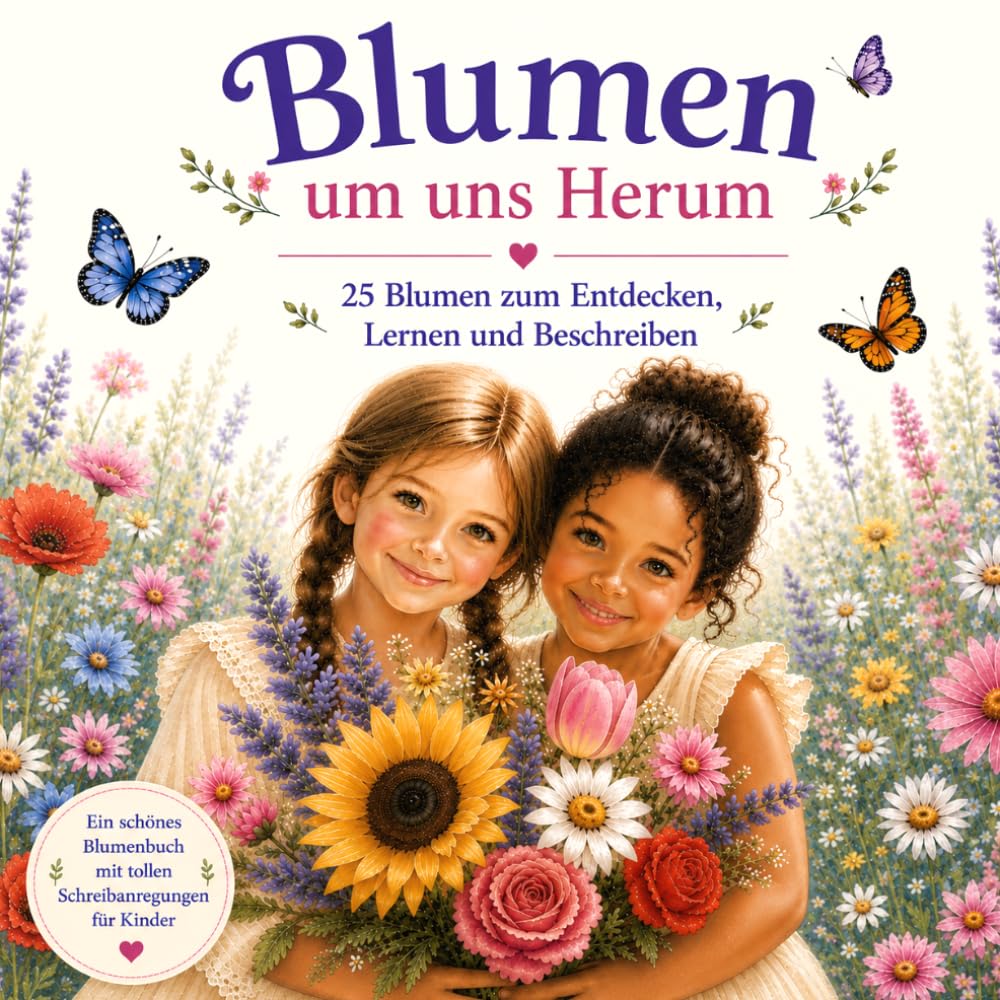 Blumen um uns Herum: 25 Blumen zum Entdecken, Lernen und Beschreiben (*Lesen-Lachen-Lernen*)
