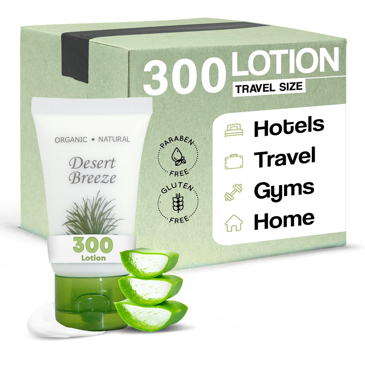 Desert Breeze Lotion, Travel Size Hotel Toiletries, 1 oz Flip Cap (Case of 300)