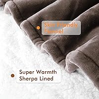 Vista 6 de Tirrinia Manta de sherpa afelpada con mangas, manta completa para todo el cuerpo, para leer, ver la televisión, manta para envolver