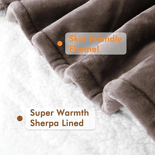 Miniatura 6 de Tirrinia Manta Sherpa con mangas, manta de cuerpo completo para leer y TV