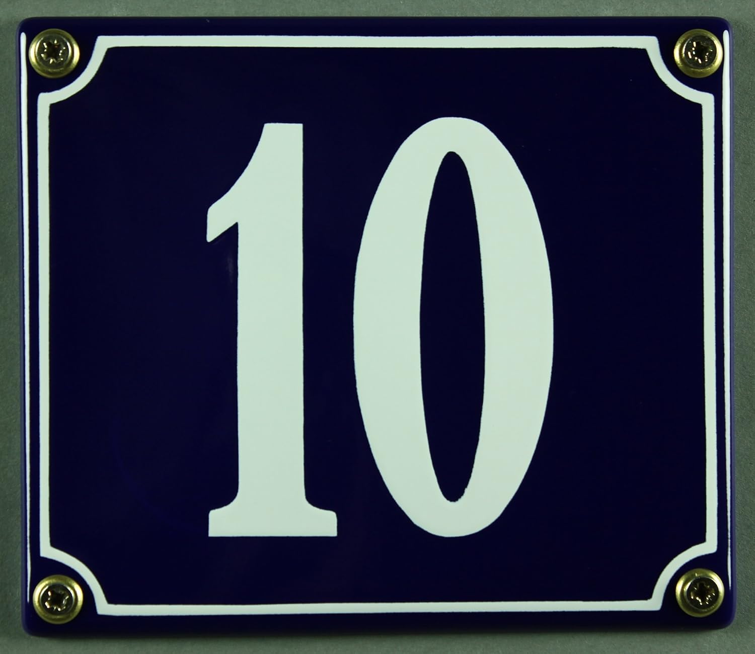 Emaille Hausnummernschild - Wetterfest In Weiß/Schwarz 12x12cm