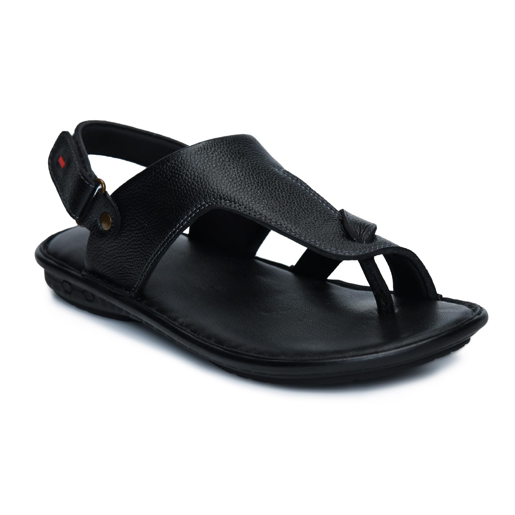 Men's Solid Casual Flat Slippers Footwear, Leather Slip-on Toe Ring Fashion Slipper Chappal for Men, Anti Skid, Comfortable, Cushioned Insole-image-2