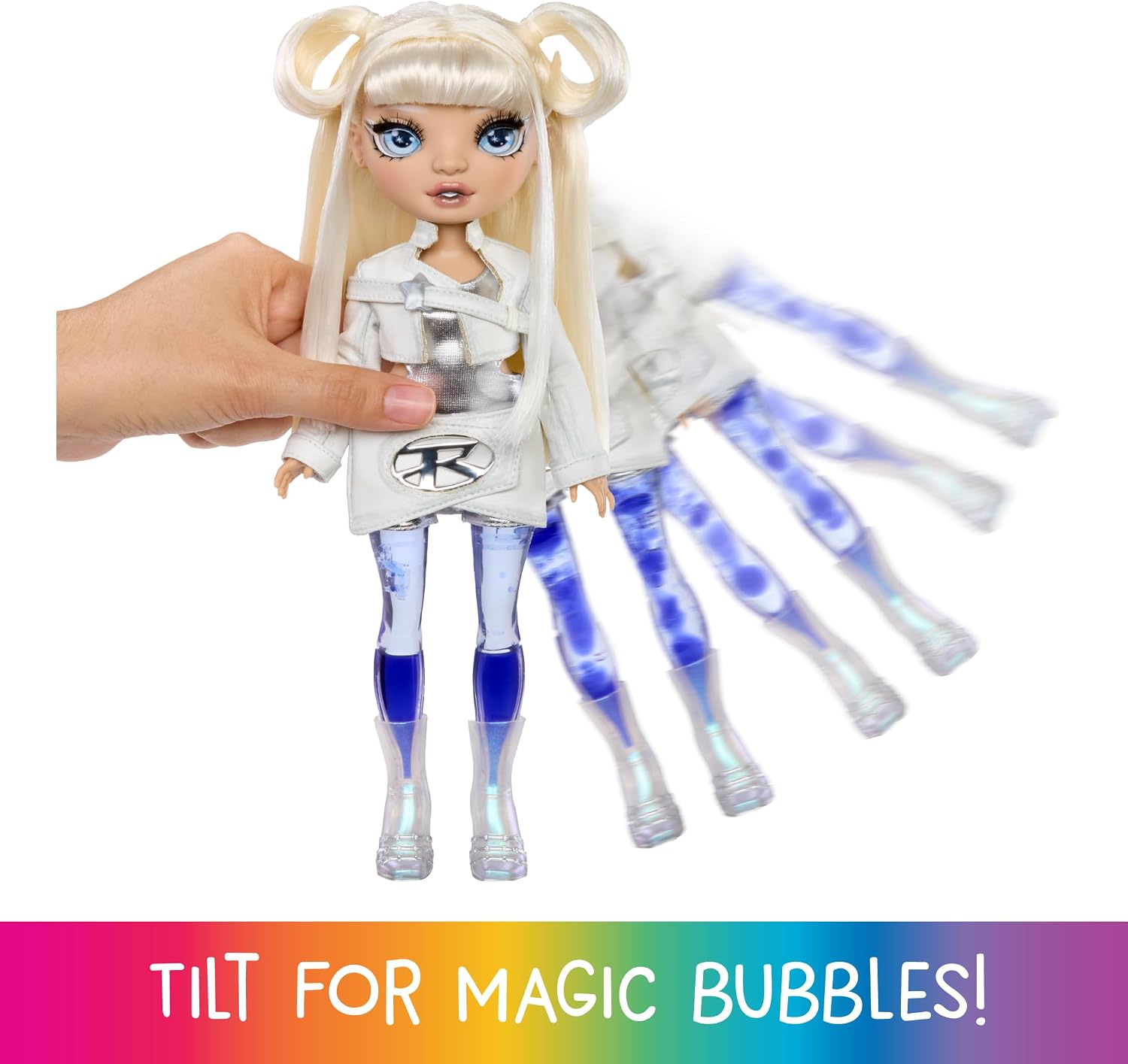 RAINBOW HIGH Sparkle & Shine Doll - Whitney 11" Fashion Doll with White Hair and Magic Bubbles on Legs, Color, Style, Play, Collectible, for Kids Ages 4-12 and Up
