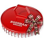Bossman Scalp Massager & Shampoo Brush (3 inch, Red) - Scalp Exfoliator Brush - Head Scrubber, Beard Exfoliator & Dandruff Control for Hair & Beard with Firm Bristles